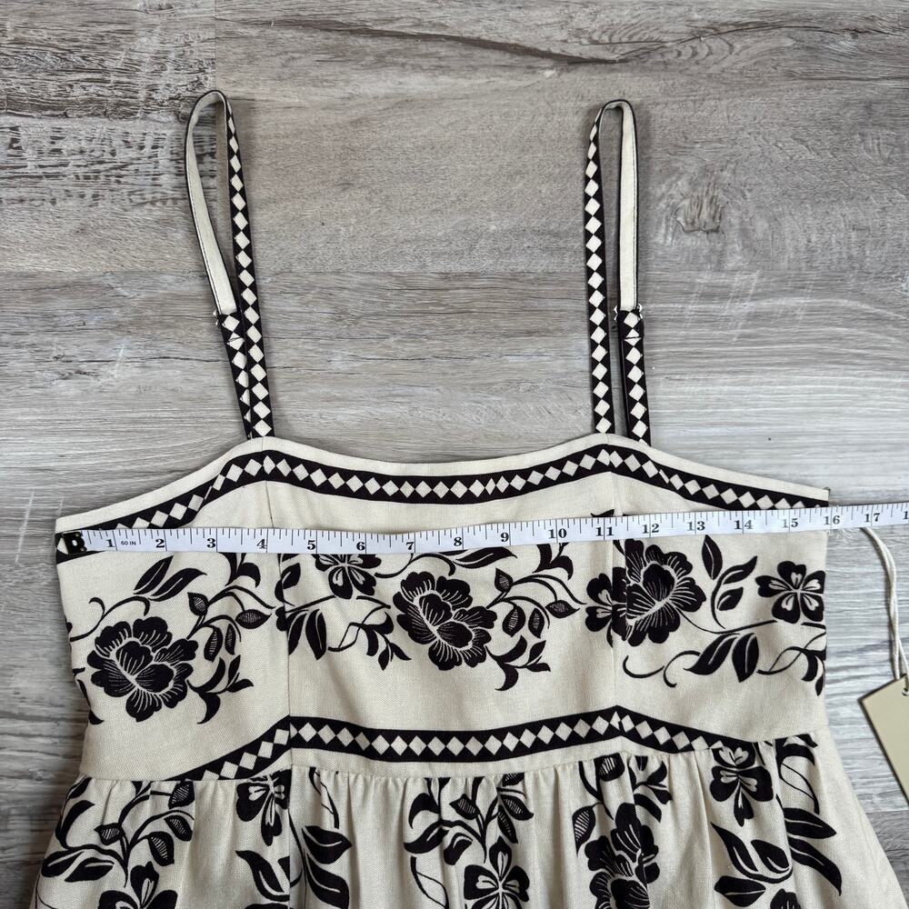 NWT Joie Linen Blend Floral Midi Maxi Dress Cream Smocked Resort M - Picture 7 of 8